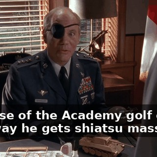 the use of the Academy golf cart, the way he gets shiatsu massages