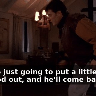 We're just going to put a little bowl of food out, and he'll come back.