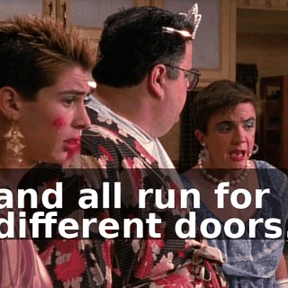 and all run for different doors.