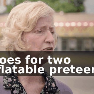 shoes for two inflatable preteens,