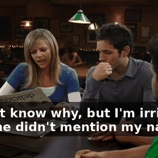 I don't know why, but I'm irritated that he didn't mention my name.