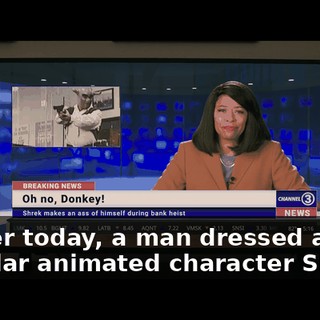 Earlier today, a man dressed as the popular animated character Shrek