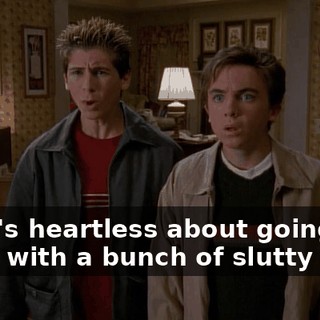 What's heartless about going to a party with a bunch of slutty girls?