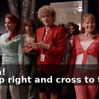 - Ooh! - Step right and cross to the...