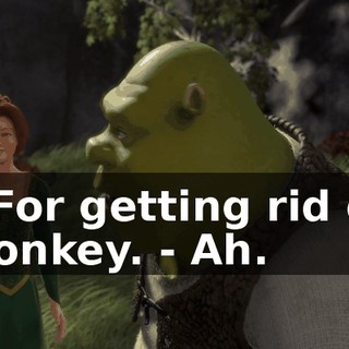 - For getting rid of Donkey. - Ah.