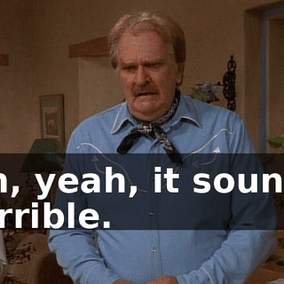 Oh, yeah, it sounds terrible.