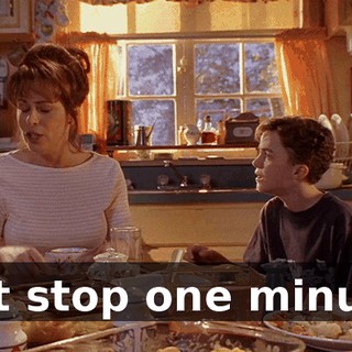 Just stop one minute.