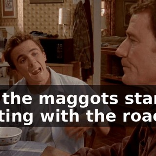 and the maggots start fighting with the roaches