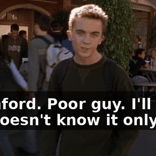 Stanford. Poor guy. I'll bet he doesn't know it only has