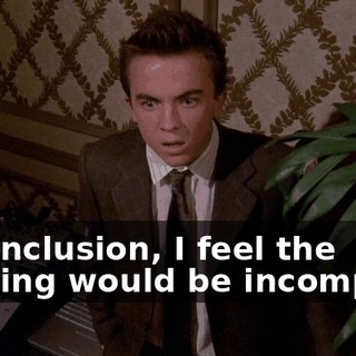 In conclusion, I feel the evening would be incomplete