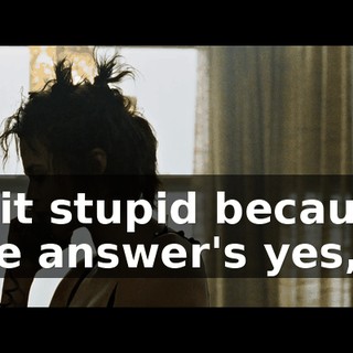 Is it stupid because the answer's yes,