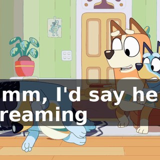 Hmm, I'd say he's dreaming