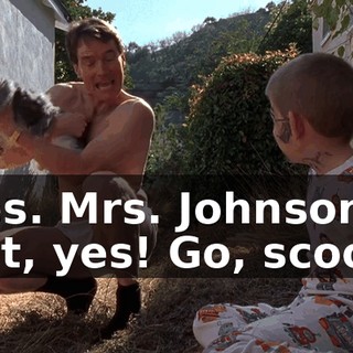 Yes. Mrs. Johnson's cat, yes! Go, scoot.
