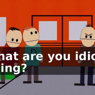 What are you idiots doing?