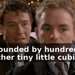 surrounded by hundreds of other tiny little cubicles,