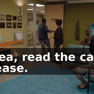 - Lea, read the card, please.