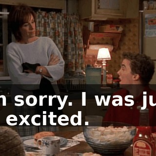 I'm sorry. I was just so excited.