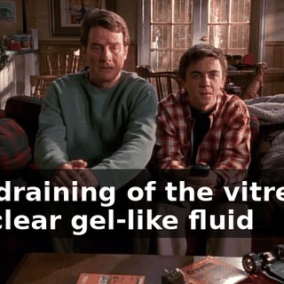 The draining of the vitreous, the clear gel-like fluid