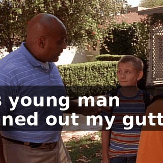 This young man cleaned out my gutters,
