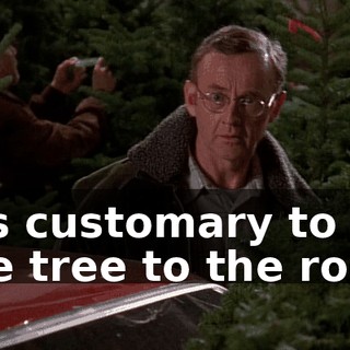 It's customary to tie the tree to the roof.
