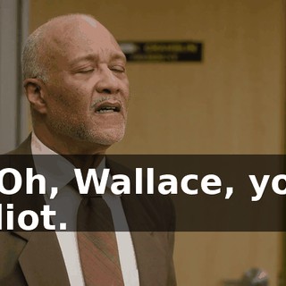 - Oh, Wallace, you idiot.