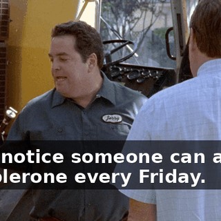 yet I notice someone can afford a Toblerone every Friday.