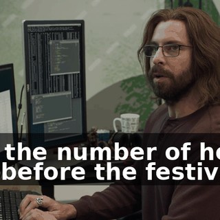 and the number of hours left before the festival,