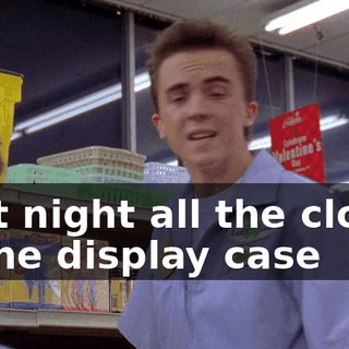 Last night all the clocks in the display case
