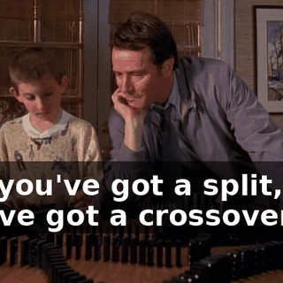 Oh, you've got a split, and you've got a crossover.