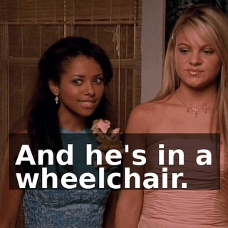 And he's in a wheelchair.