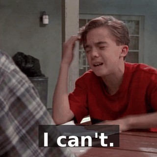 I can't.