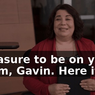 Pleasure to be on your team, Gavin. Here it is.