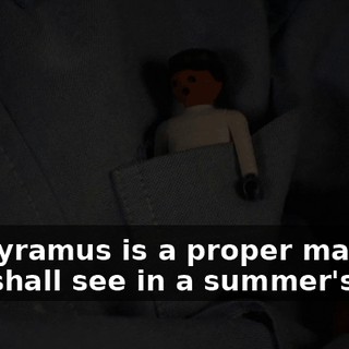 for Pyramus is a proper man as one shall see in a summer's day.