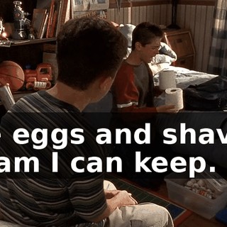 The eggs and shaving cream I can keep.