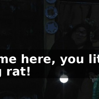Come here, you little rug rat!