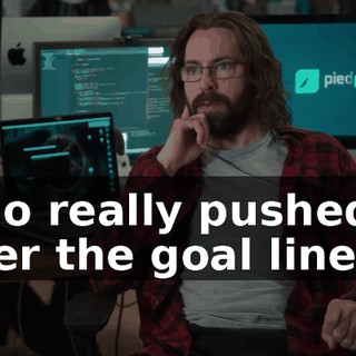 who really pushed it over the goal line.