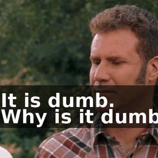 - It is dumb. - Why is it dumb?