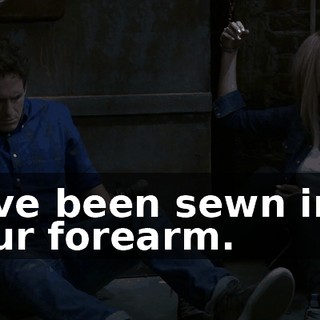 have been sewn into your forearm.