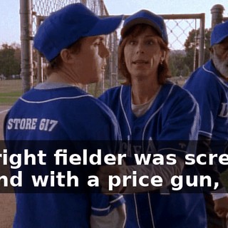 Our right fielder was screwing around with a price gun,