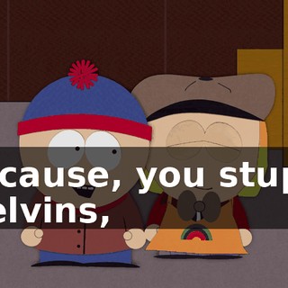 Because, you stupid melvins,