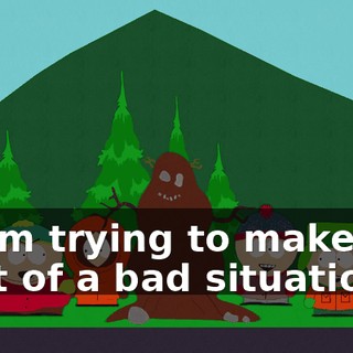- I am trying to make the best of a bad situation!