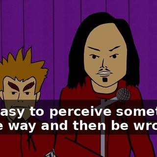 it's easy to perceive something some way and then be wrong.