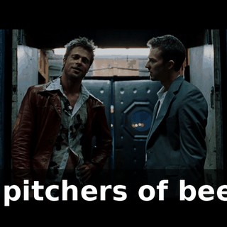 3 pitchers of beer,