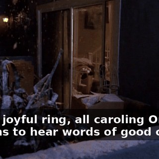 ♪ With joyful ring, all caroling One seems to hear words of good cheer ♪