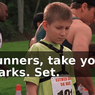 Runners, take your marks. Set.