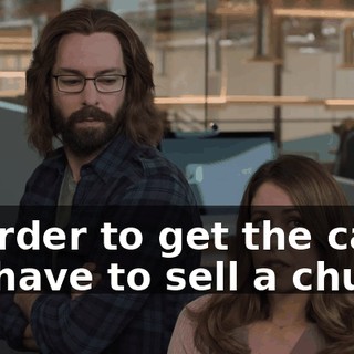 in order to get the cash, we have to sell a chunk