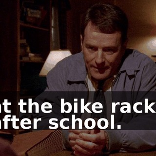 at the bike racks after school.