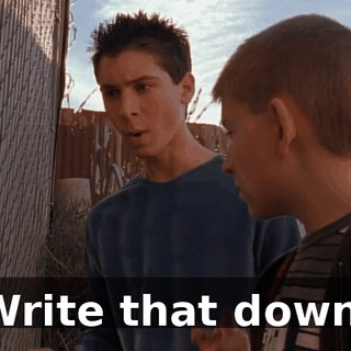 Write that down.