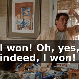 I won! Oh, yes, indeed, I won!