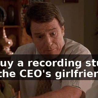 to buy a recording studio for the CEO's girlfriend.